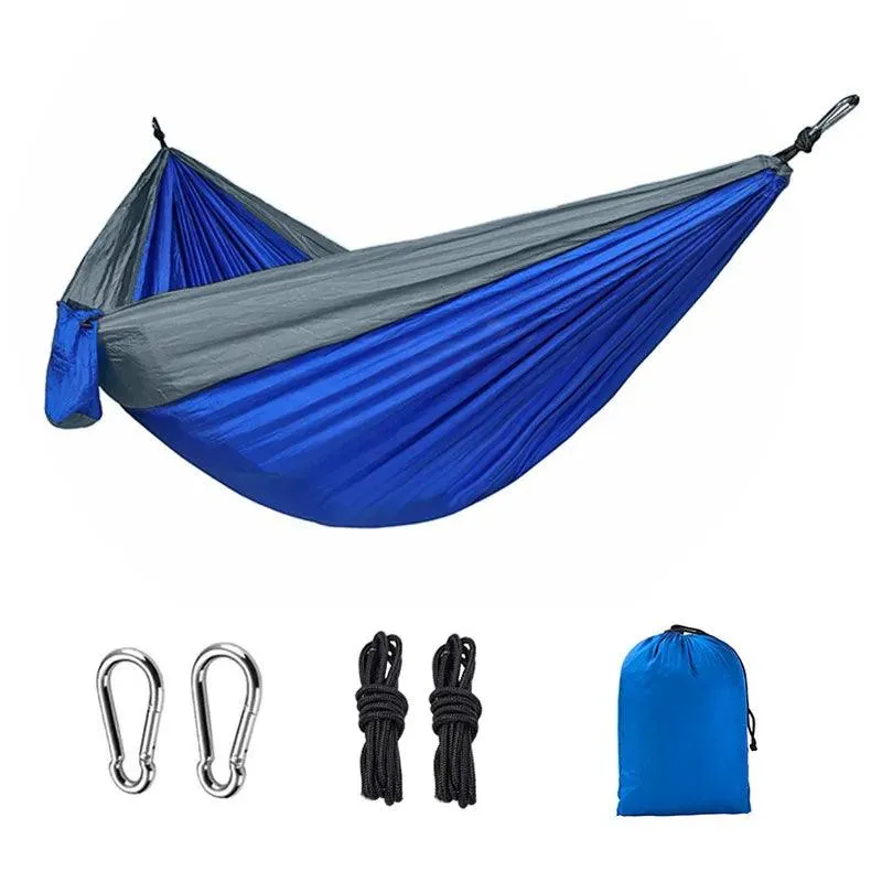 🏕️ Single Person Portable Outdoor Camping Hammock | High Strength Parachute Fabric Hanging Bed with Nylon Color Matching 🎒