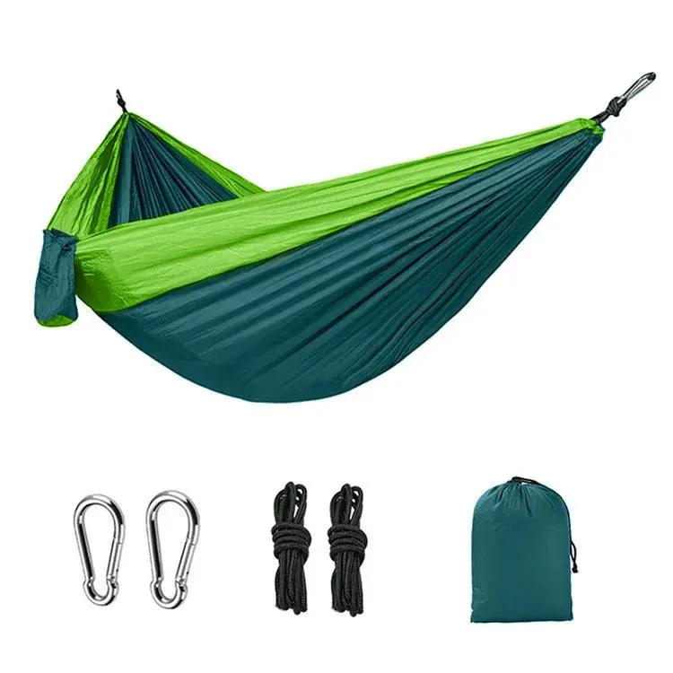 🏕️ Single Person Portable Outdoor Camping Hammock | High Strength Parachute Fabric Hanging Bed with Nylon Color Matching 🎒