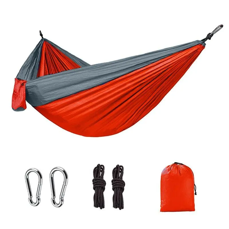 🏕️ Single Person Portable Outdoor Camping Hammock | High Strength Parachute Fabric Hanging Bed with Nylon Color Matching 🎒