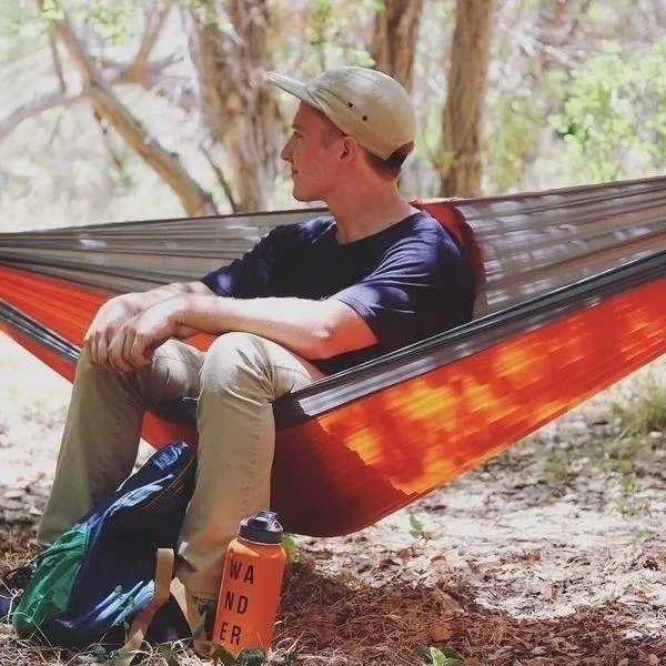 🏕️ Single Person Portable Outdoor Camping Hammock | High Strength Parachute Fabric Hanging Bed with Nylon Color Matching 🎒