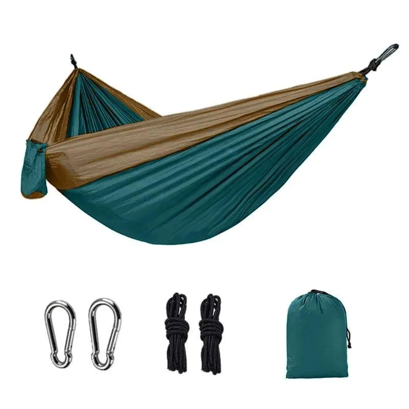 🏕️ Single Person Portable Outdoor Camping Hammock | High Strength Parachute Fabric Hanging Bed with Nylon Color Matching 🎒