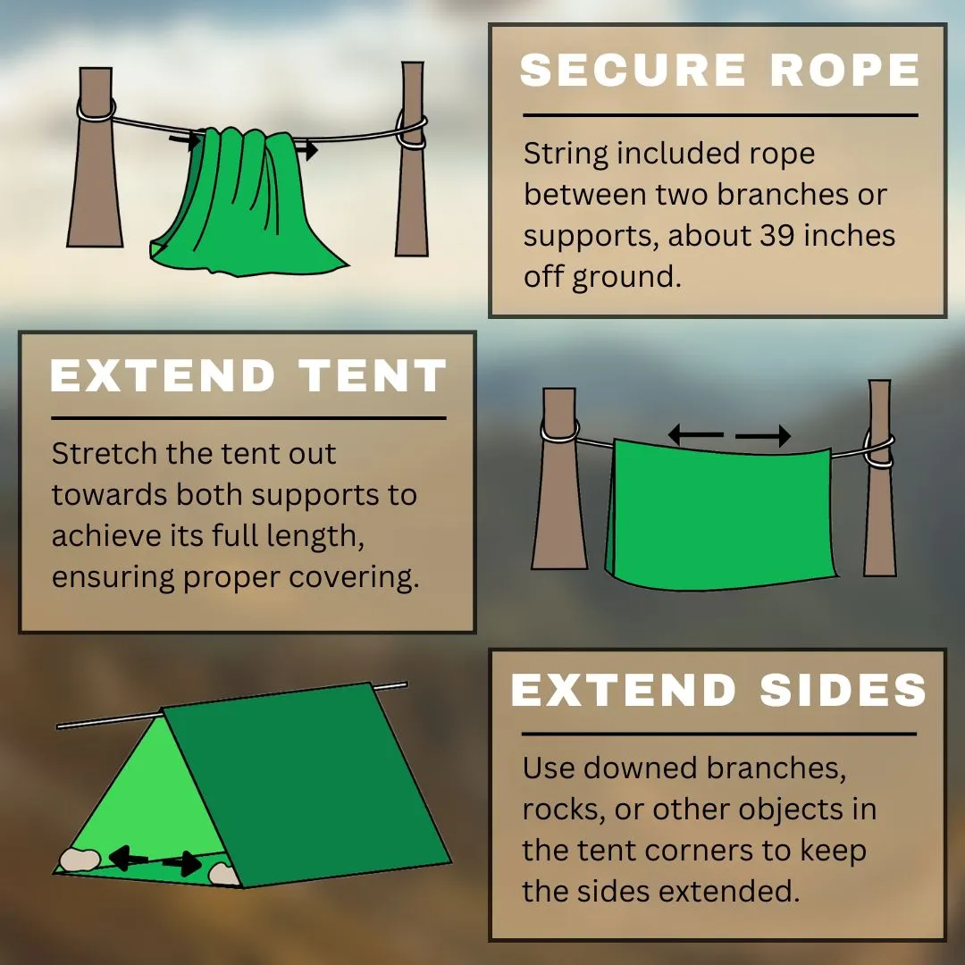 2 Person Green Emergency Tube Tent