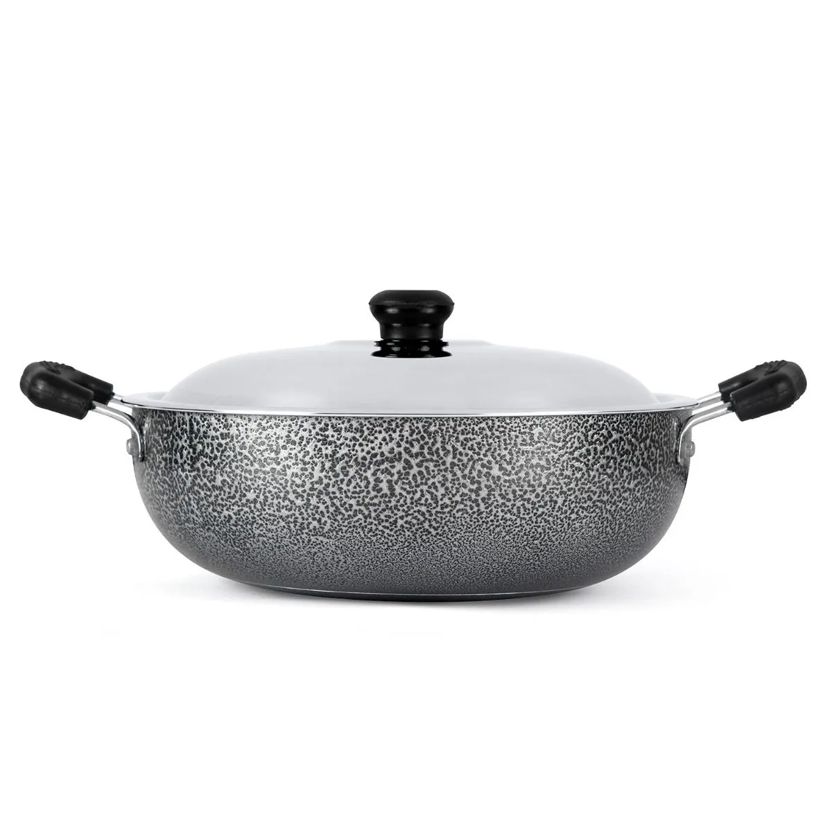 Anjali Diamond Non-Stick Kadai S.S  Lid (3.25 litres) Black