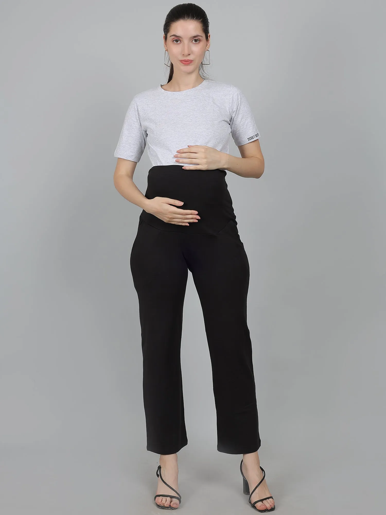 Black Supima Cotton Maternity Pants