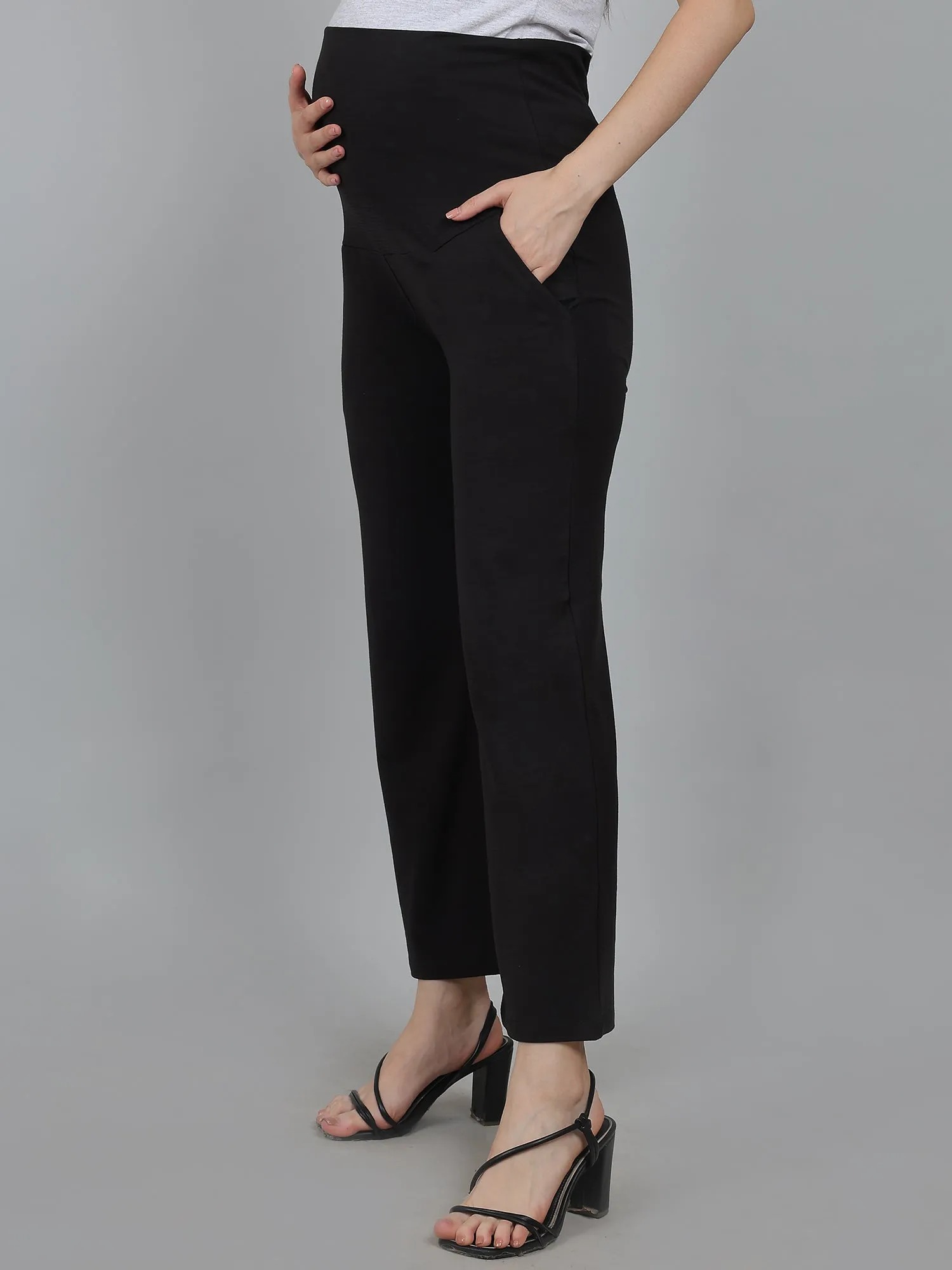 Black Supima Cotton Maternity Pants