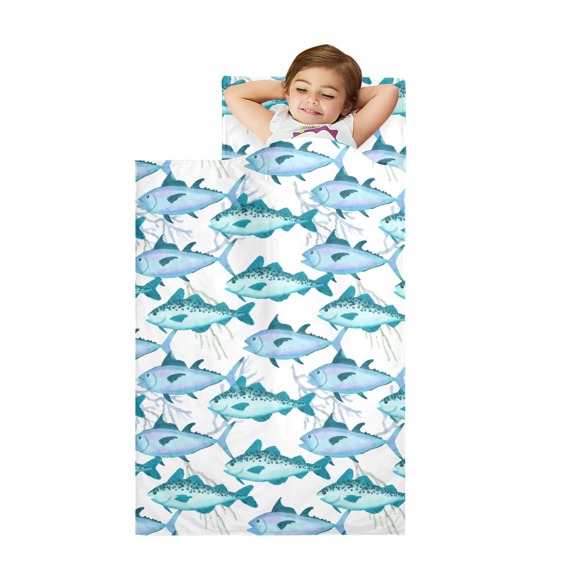 Blue Fin Kids' Long Sleeping Bag | A Catchy Blend of Comfort & Style | Lightweight and Durable Sleeping Bag for Kids