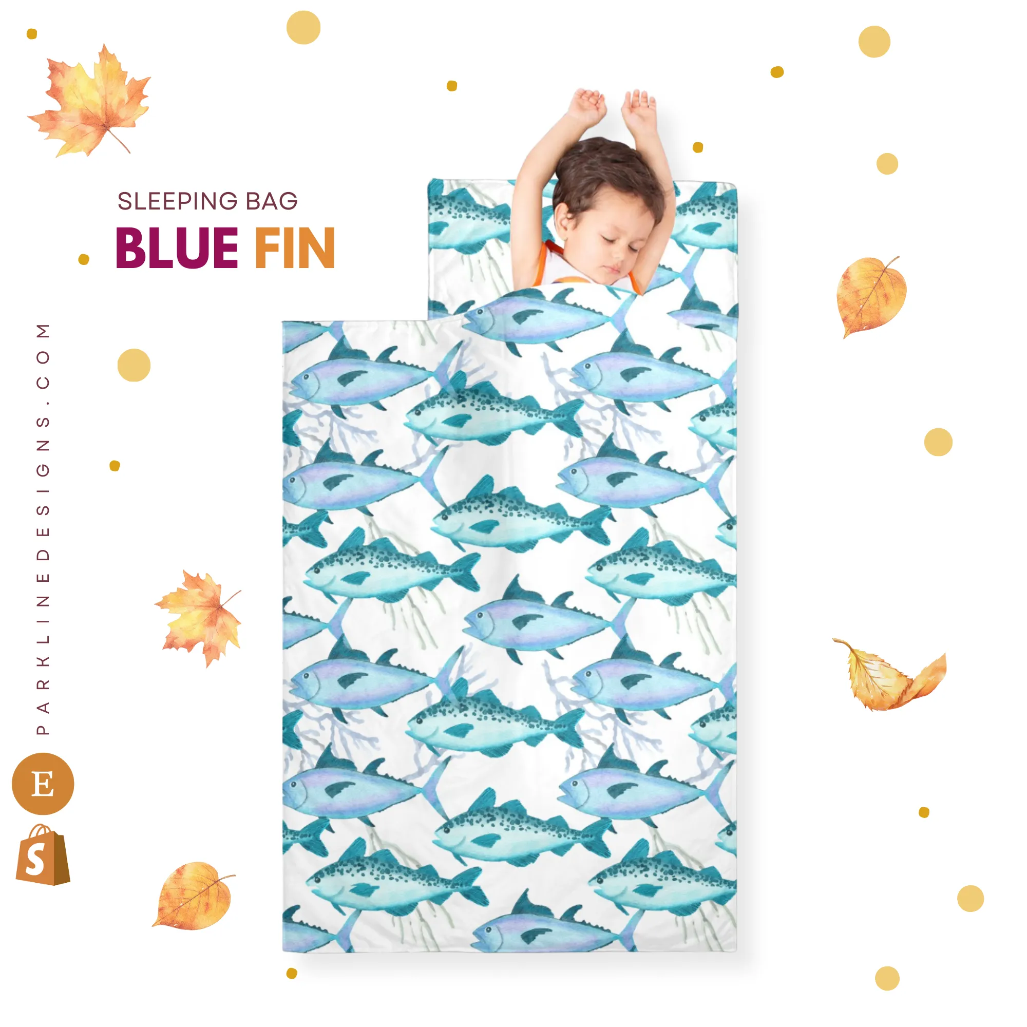 Blue Fin Kids' Long Sleeping Bag | A Catchy Blend of Comfort & Style | Lightweight and Durable Sleeping Bag for Kids