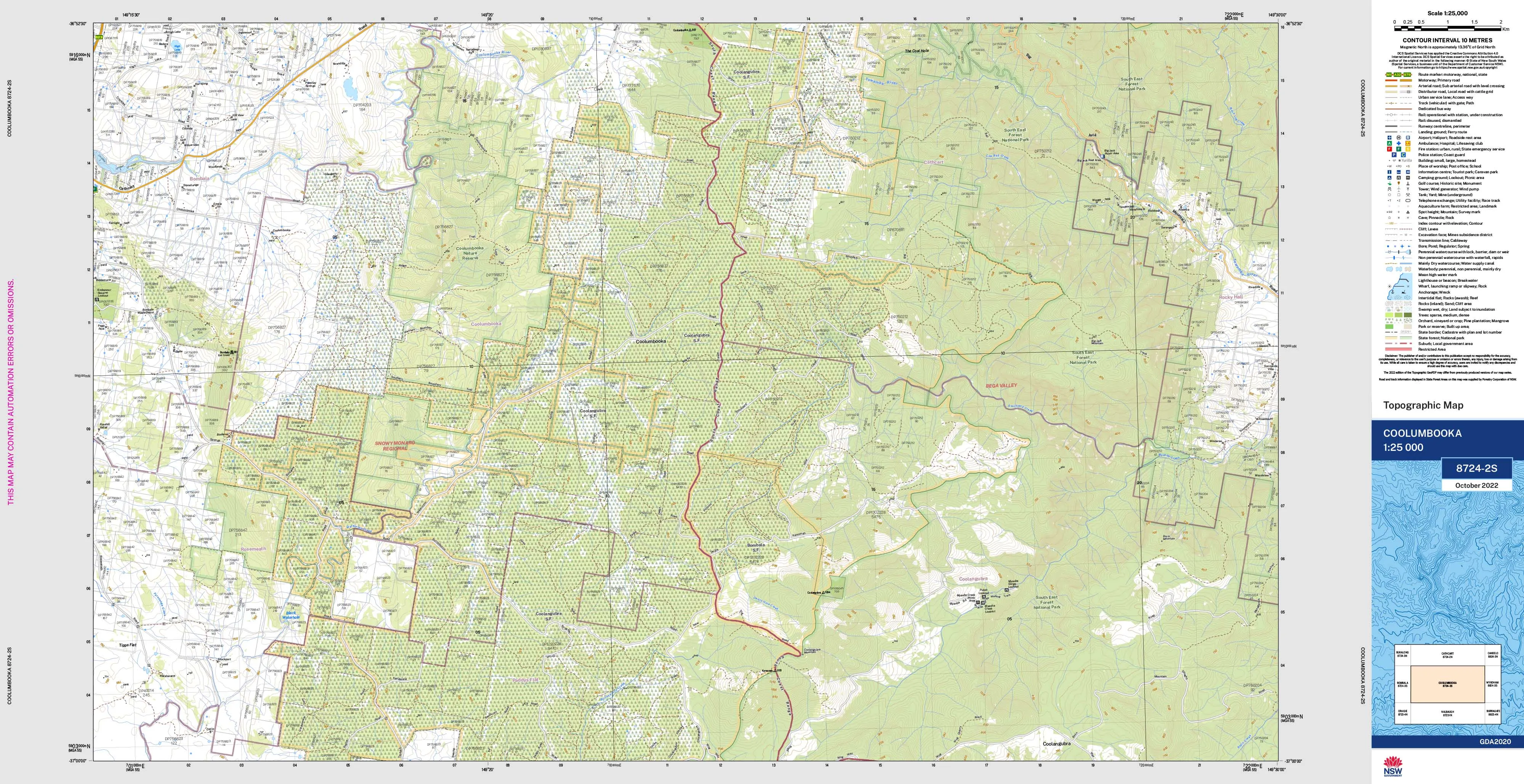 Coolumbooka 8724-2S Topographic Map 1:25k