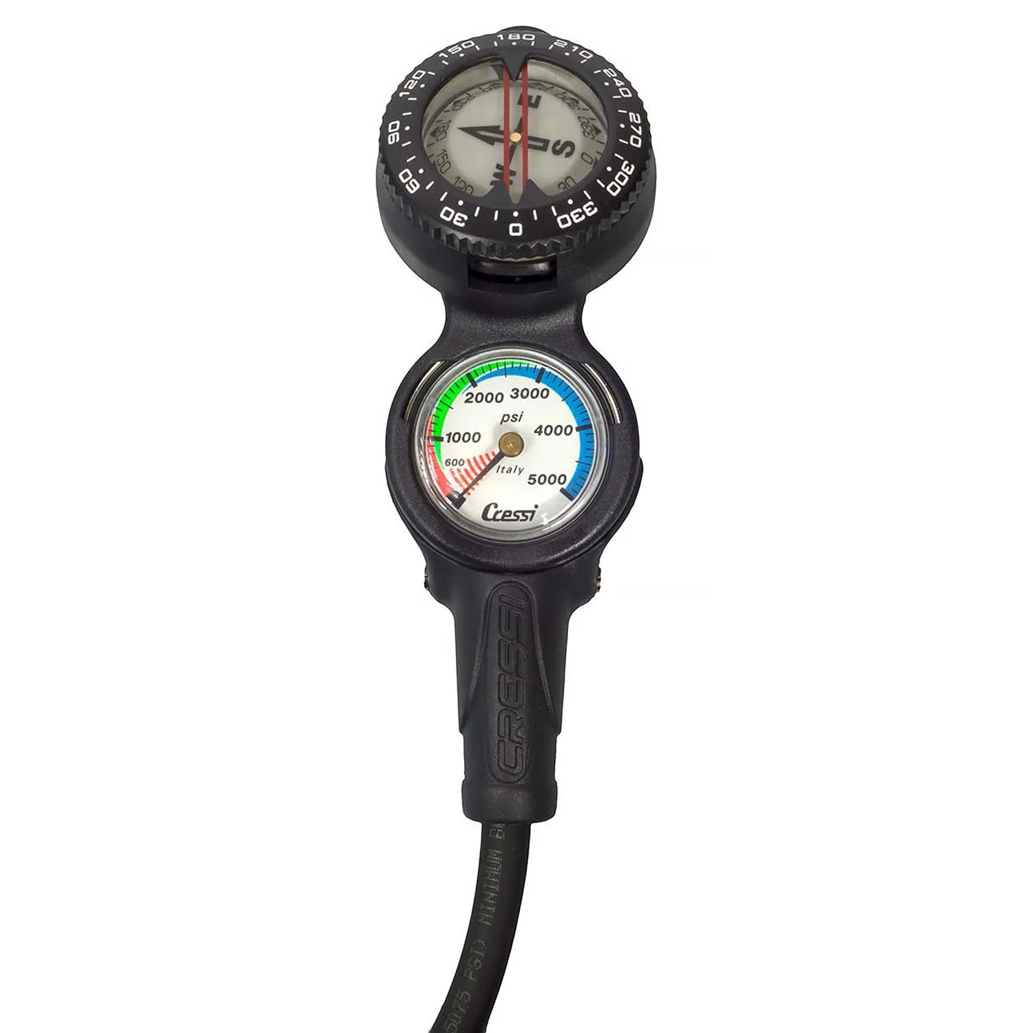 Cressi Console CP2 - Pressure Gauge and Compass for Scuba Diving
