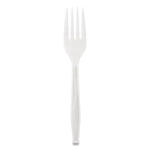 Elegant Dinnerware Heavyweight Cutlery, Polystyrene, Fork, White, 500/box