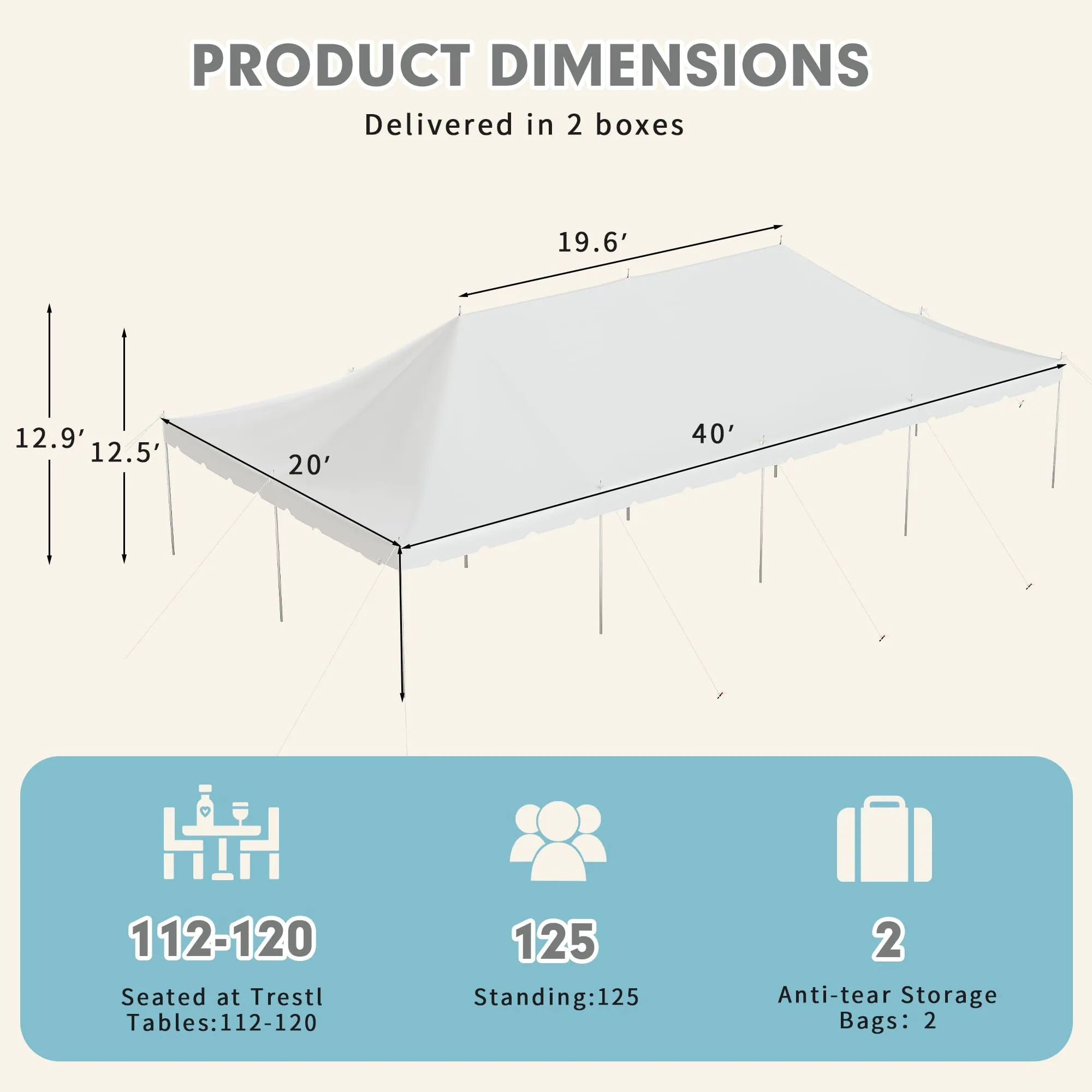 EROMMY 20x40 Large Canopy Tent