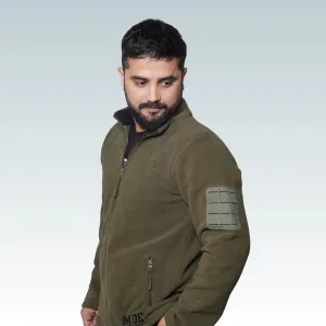 Fleece Full Zipper Olive Jacket
