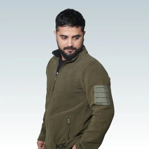 Fleece Full Zipper Olive Jacket