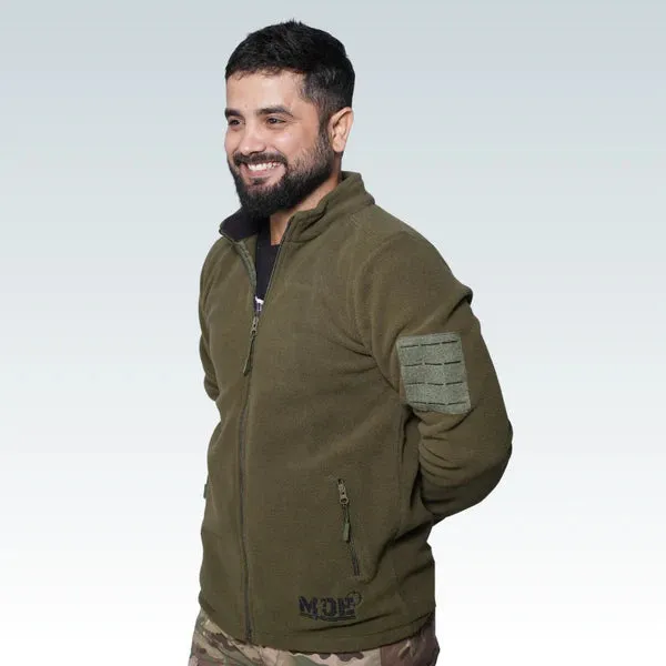 Fleece Full Zipper Olive Jacket