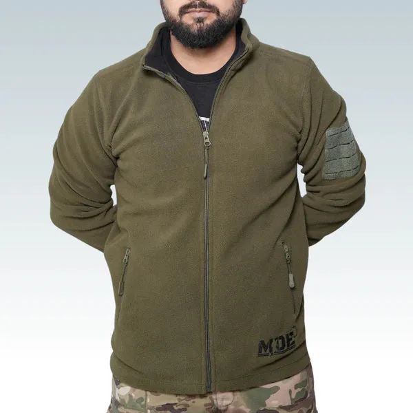 Fleece Full Zipper Olive Jacket