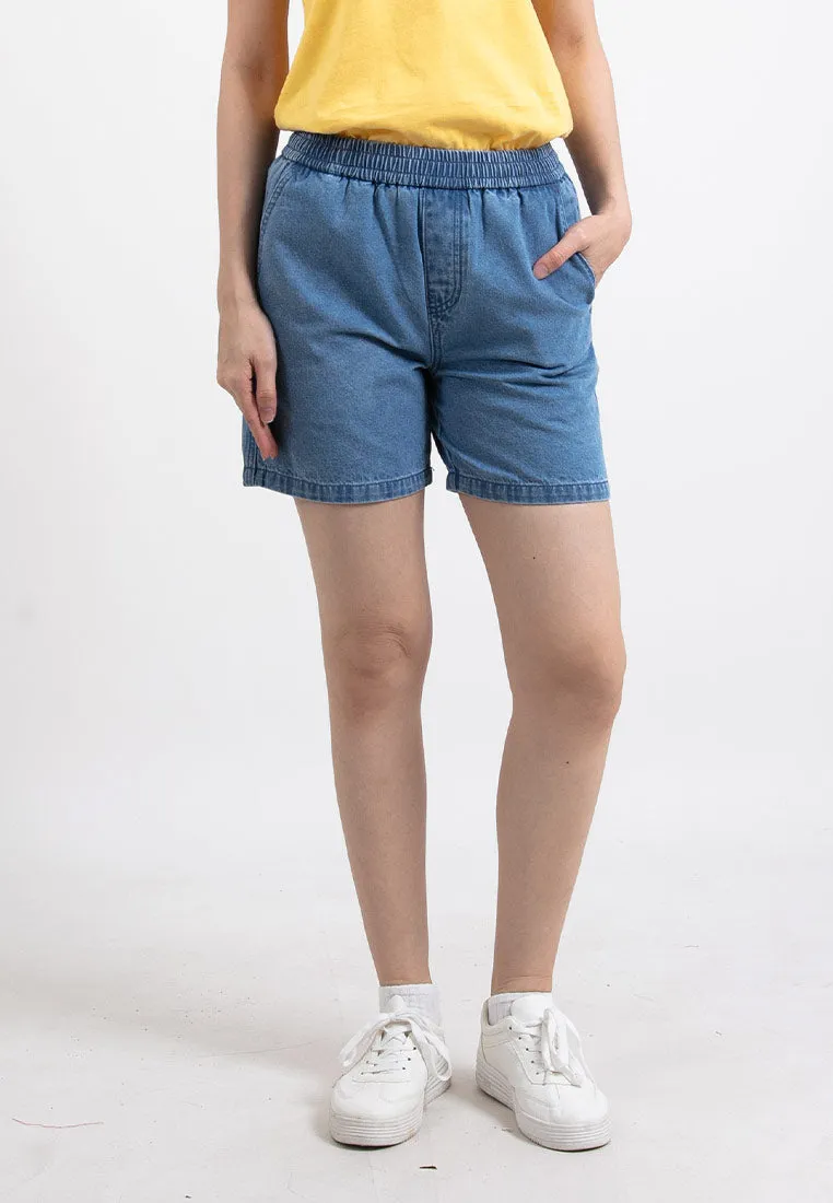 Forest Ladies Stretchable Denim Short Pants Casual Elastic Denim Shorts Women | Seluar Pendek Denim Perempuan - 865105