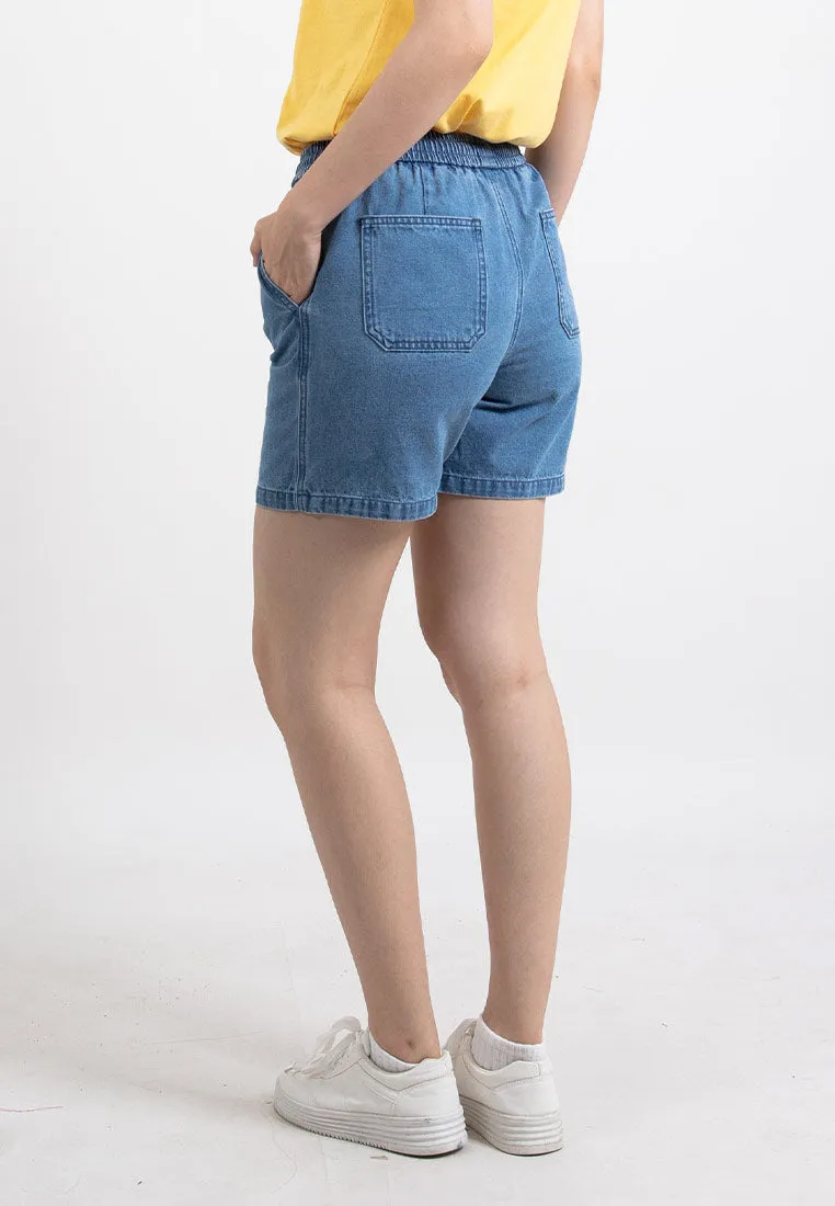 Forest Ladies Stretchable Denim Short Pants Casual Elastic Denim Shorts Women | Seluar Pendek Denim Perempuan - 865105