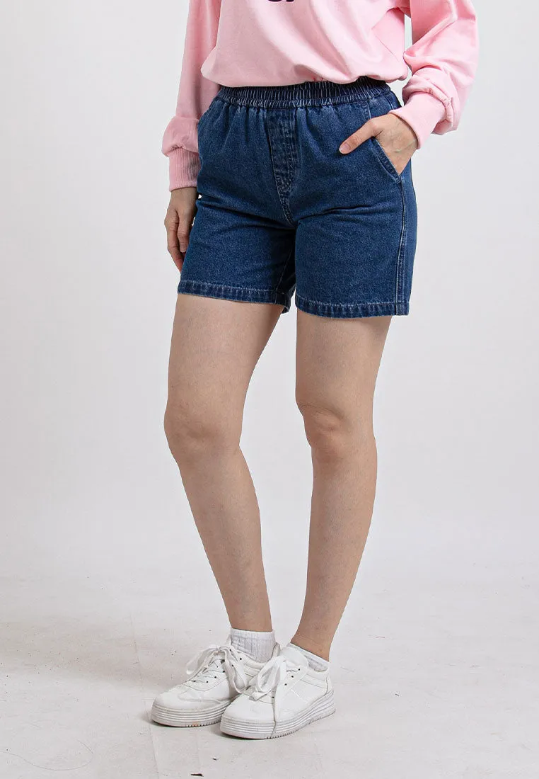 Forest Ladies Stretchable Denim Short Pants Casual Elastic Denim Shorts Women | Seluar Pendek Denim Perempuan - 865105