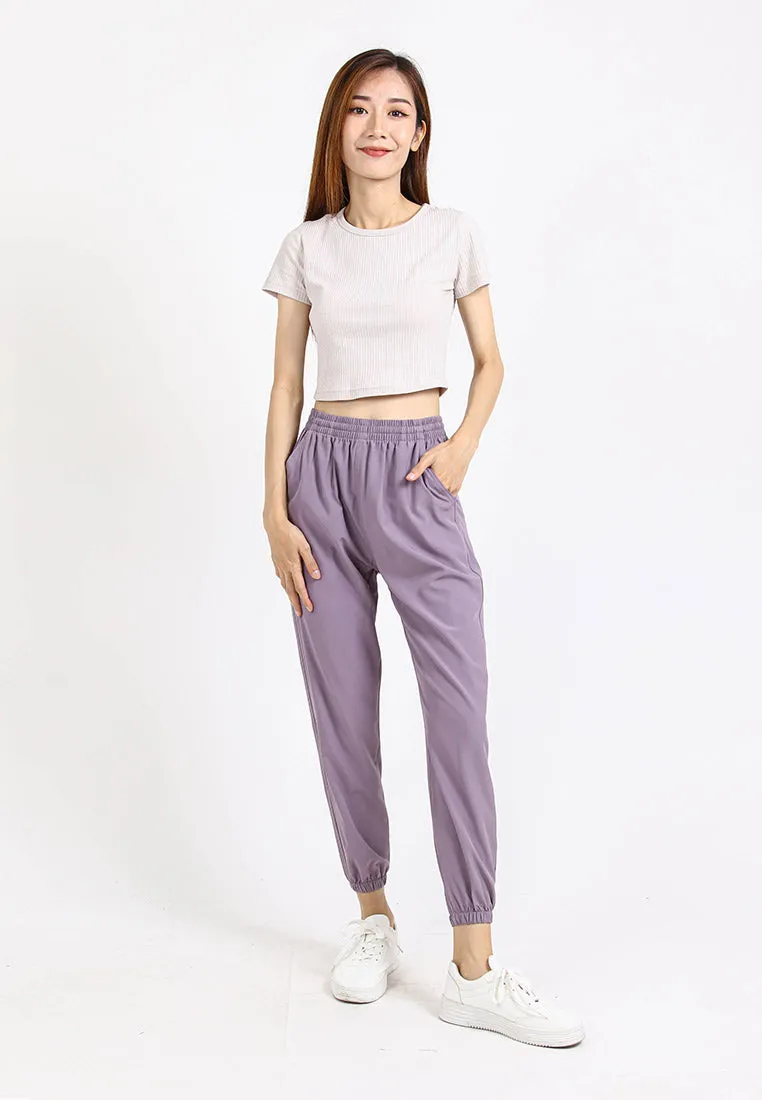 Forest Ladies Stretchable Polyester Plain Jogger Women Long Jogger Pants | Seluar Panjang Perempuan - 810464