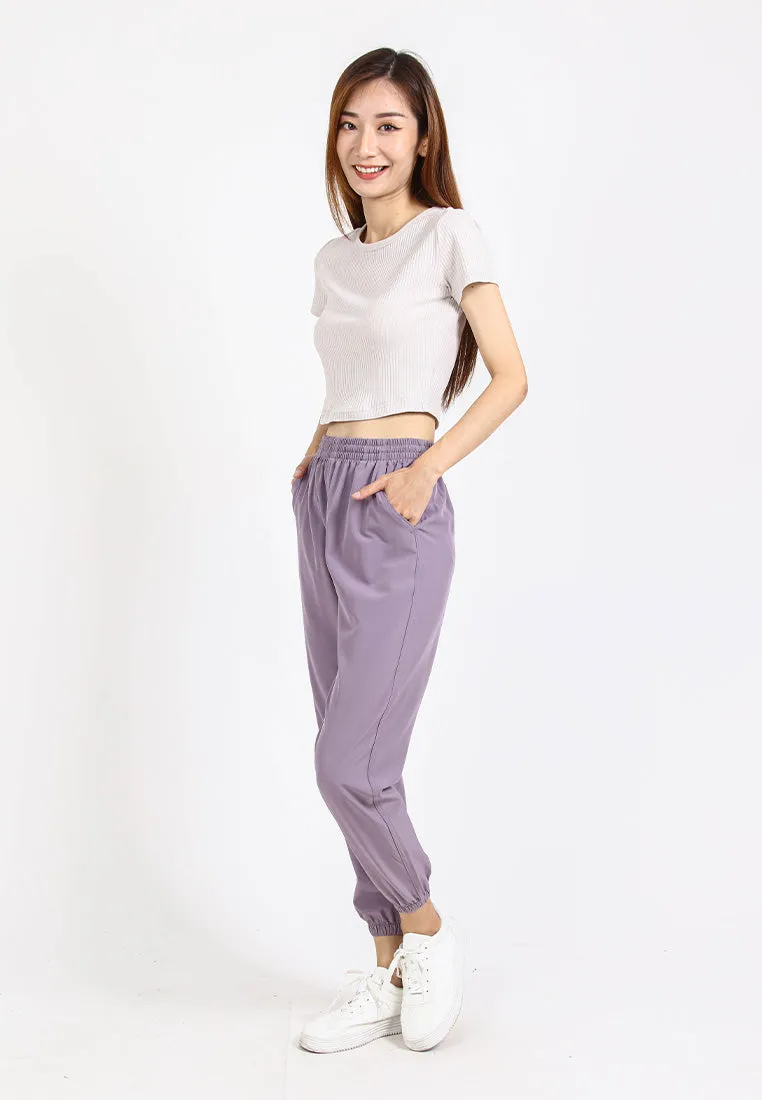 Forest Ladies Stretchable Polyester Plain Jogger Women Long Jogger Pants | Seluar Panjang Perempuan - 810464