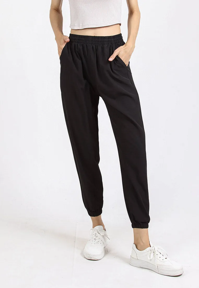 Forest Ladies Stretchable Polyester Plain Jogger Women Long Jogger Pants | Seluar Panjang Perempuan - 810464