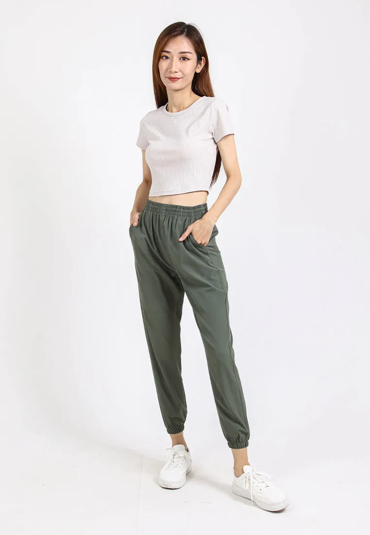 Forest Ladies Stretchable Polyester Plain Jogger Women Long Jogger Pants | Seluar Panjang Perempuan - 810464