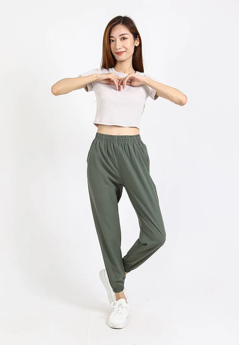Forest Ladies Stretchable Polyester Plain Jogger Women Long Jogger Pants | Seluar Panjang Perempuan - 810464