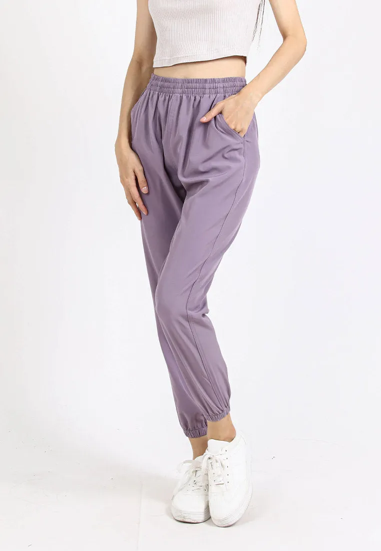 Forest Ladies Stretchable Polyester Plain Jogger Women Long Jogger Pants | Seluar Panjang Perempuan - 810464