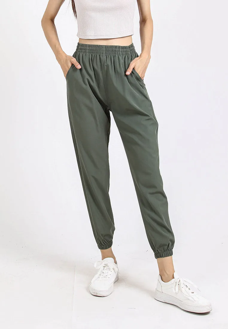 Forest Ladies Stretchable Polyester Plain Jogger Women Long Jogger Pants | Seluar Panjang Perempuan - 810464