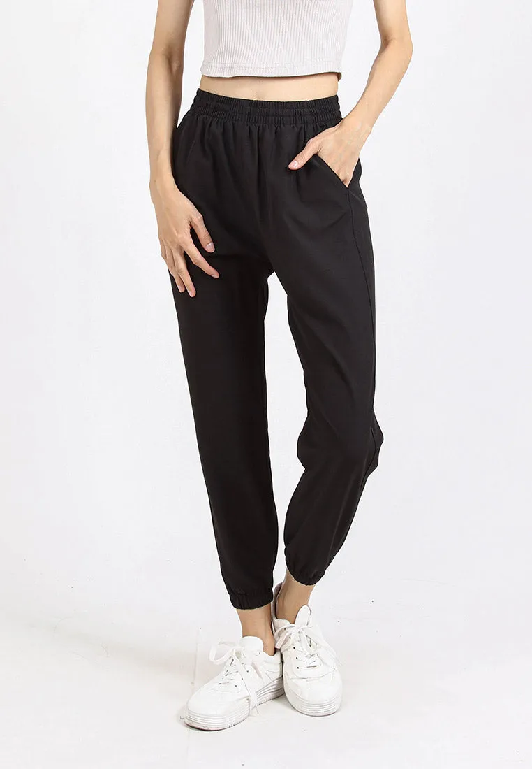 Forest Ladies Stretchable Polyester Plain Jogger Women Long Jogger Pants | Seluar Panjang Perempuan - 810464