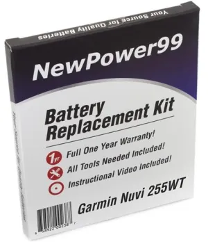 Garmin Nuvi 255WT Battery Replacement Kit with Tools, Video Instructions and Extended Life Battery