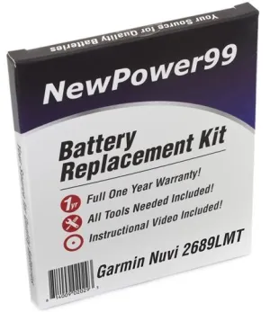 Garmin Nuvi 2689LMT Battery Replacement Kit with Tools, Video Instructions and Extended Life Battery