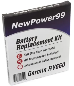 Garmin RV 660 Battery Battery Replacement Kit with Tools, Video Instructions and Extended Life Battery