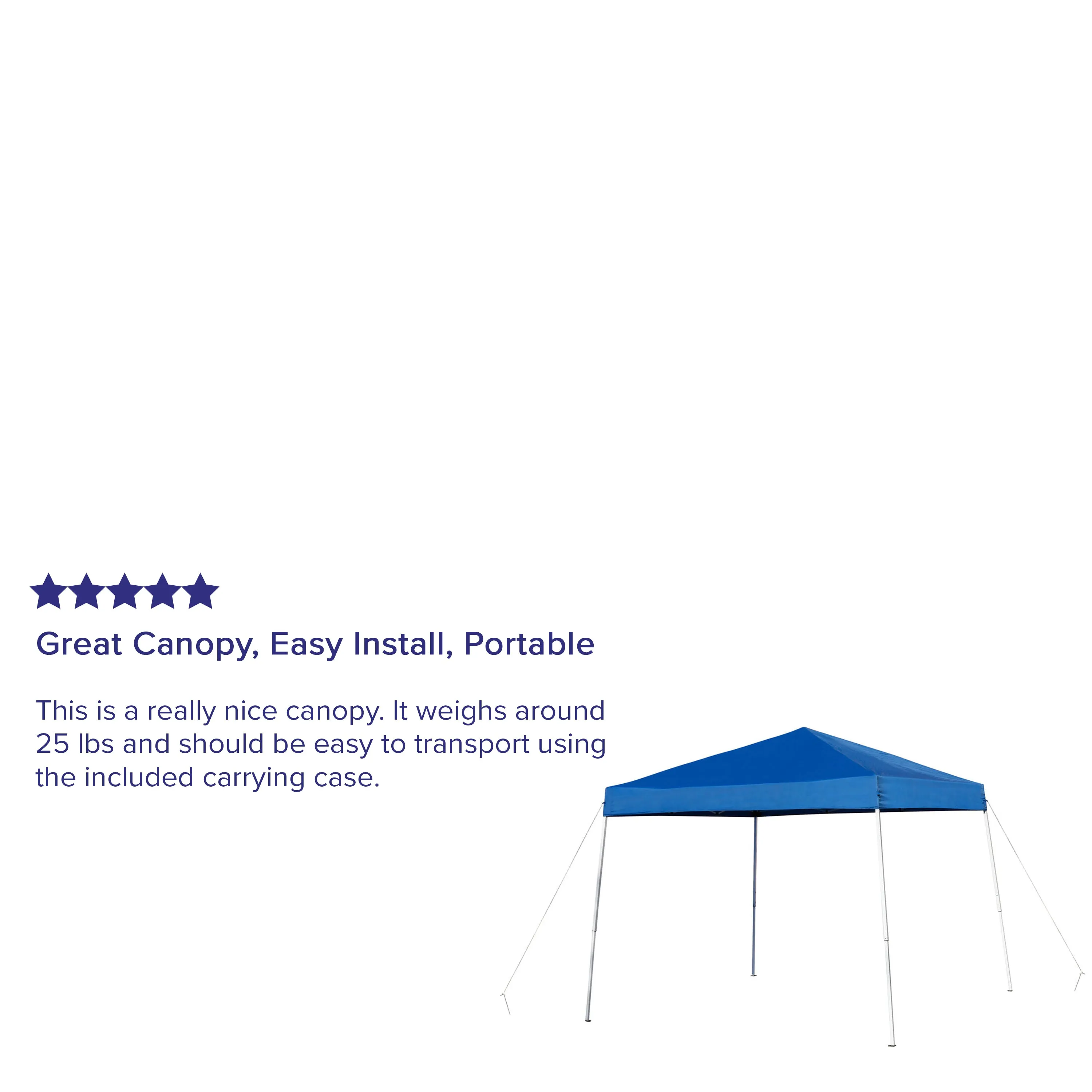Harris 10'x10' Blue Outdoor Pop Up Event Slanted Leg Canopy Tent with Carry Bag