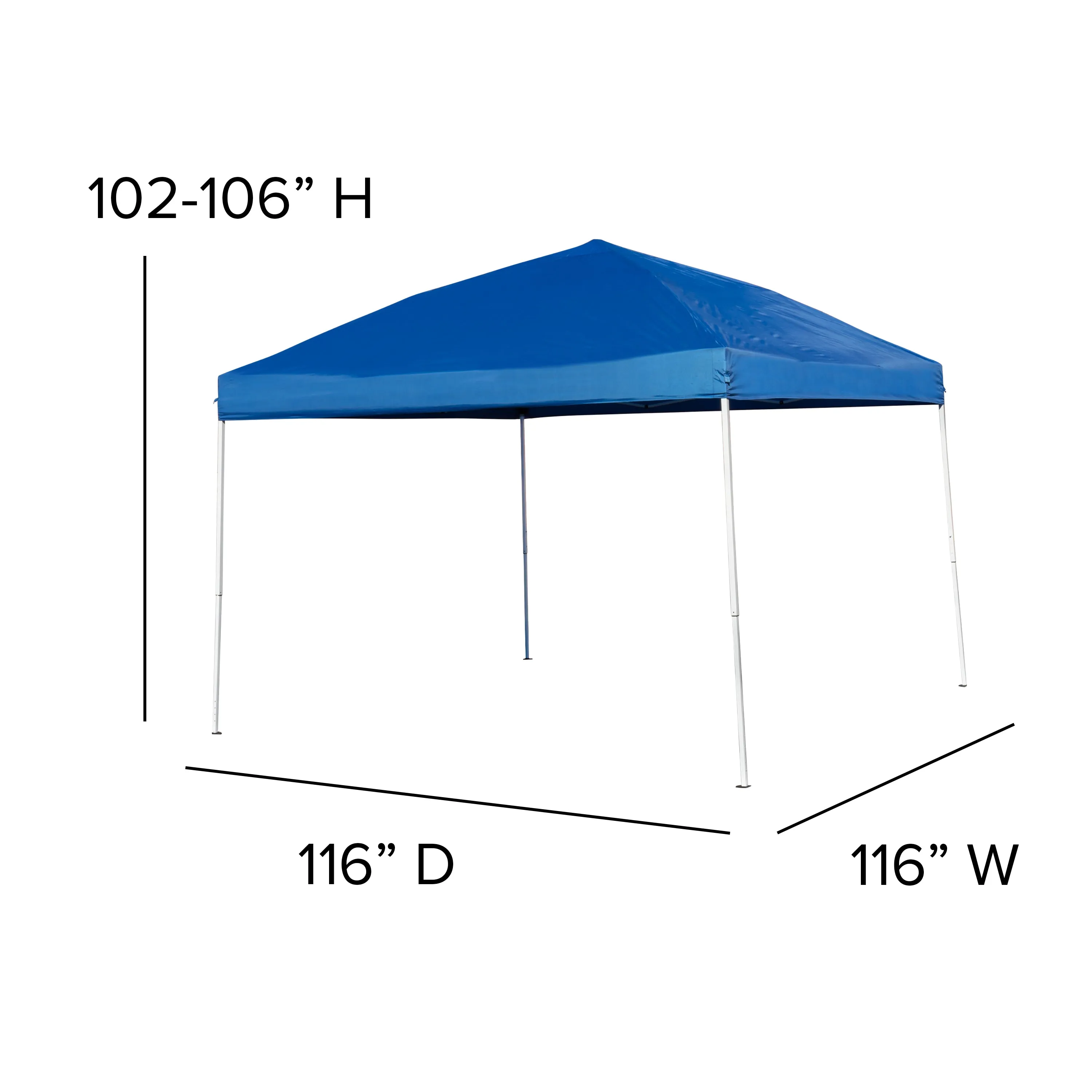 Harris 10'x10' Blue Outdoor Pop Up Event Slanted Leg Canopy Tent with Carry Bag