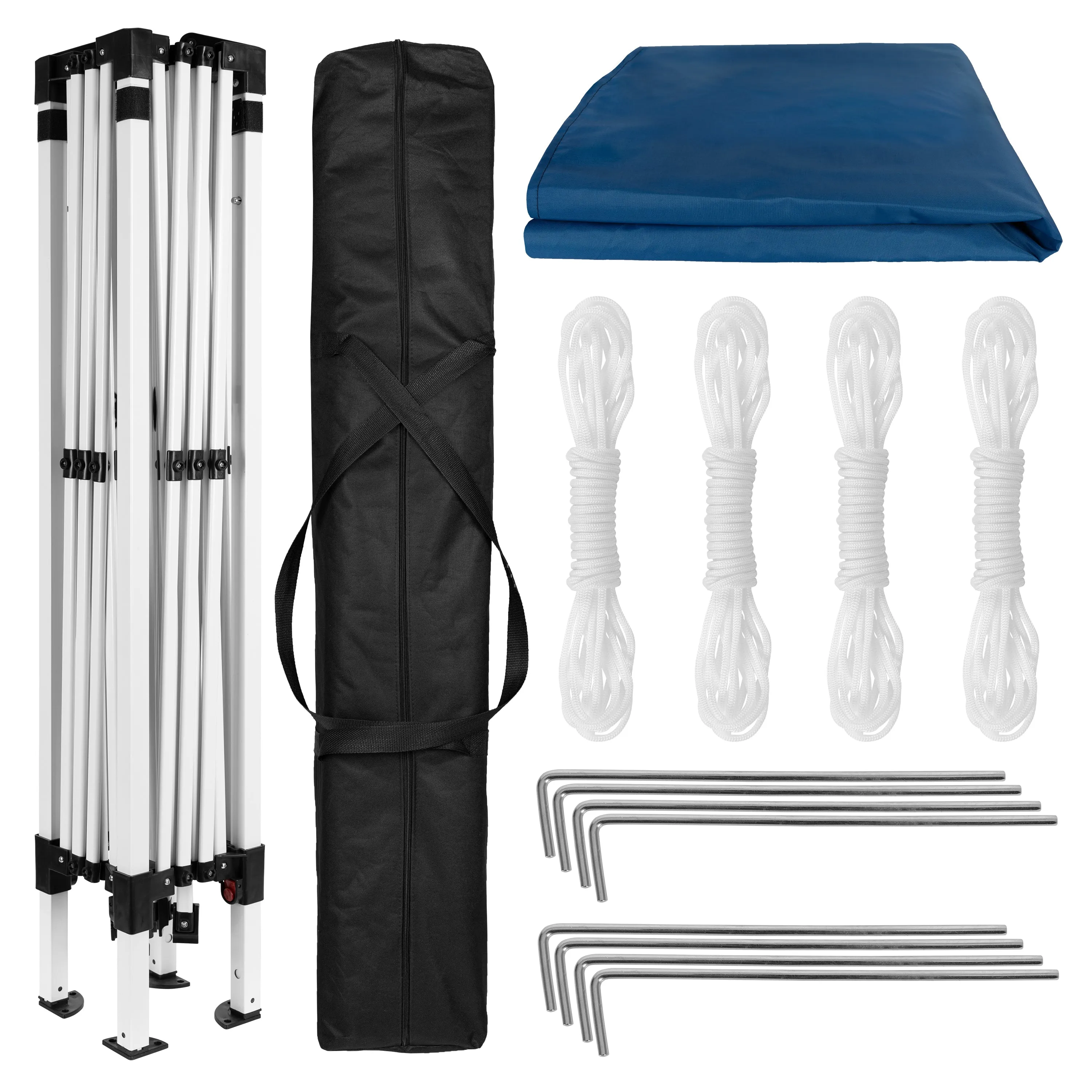 Harris 10'x10' Blue Outdoor Pop Up Event Slanted Leg Canopy Tent with Carry Bag