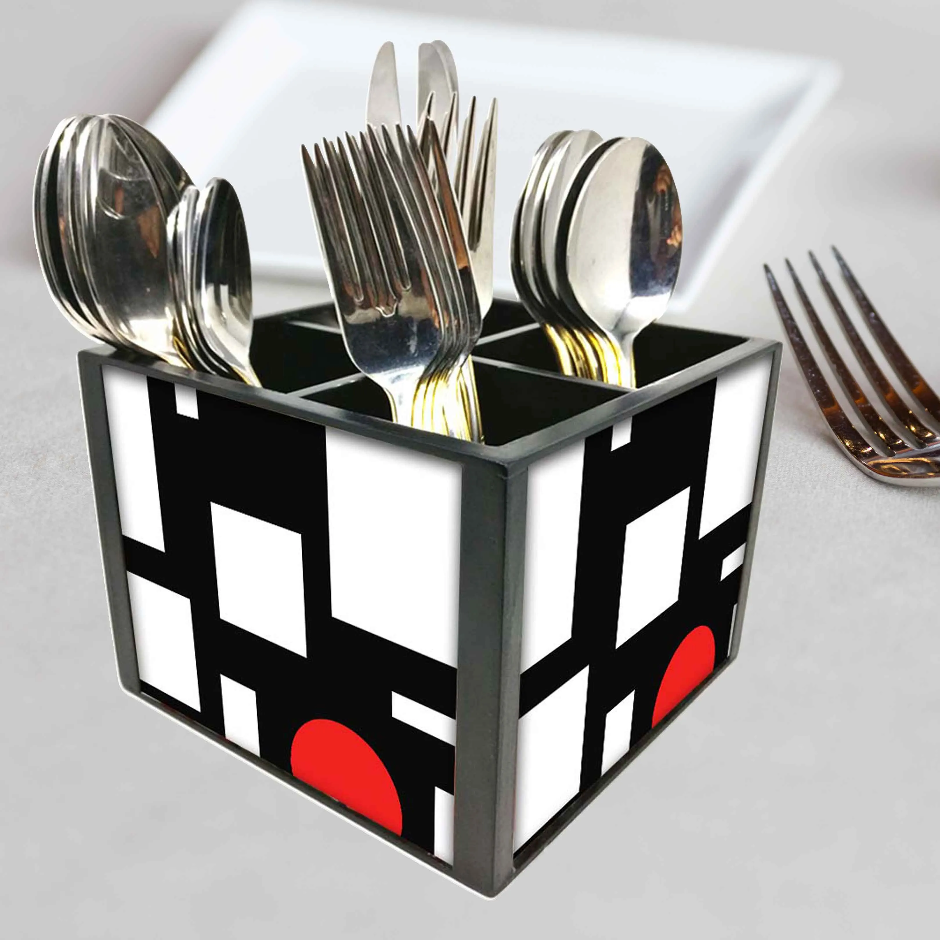Kitchen Cutlery Holder Stand for Spoons, Forks & Knives- Designer Mandrin