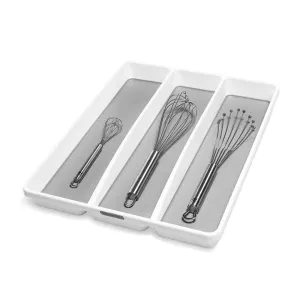 Madesmart 3 Compartment Grip Base Utensil Tray White