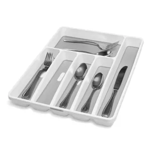 Madesmart 6 Compartment Grip Base Cutlery Tray White