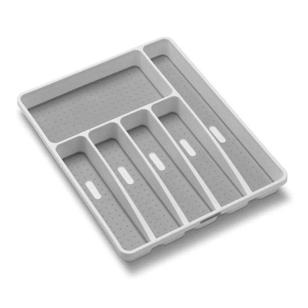 Madesmart 6 Compartment Grip Base Cutlery Tray White