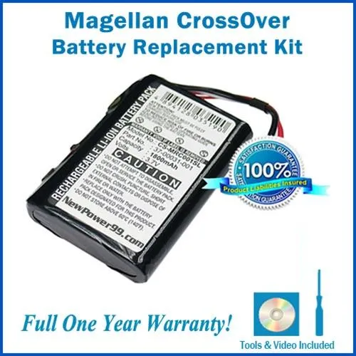 Magellan Crossover Battery Replacement Kit with Tools, Video Instructions and Extended Life Battery