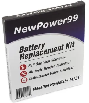 Magellan Roadmate 1475T Battery Replacement Kit with Tools, Video Instructions and Extended Life Battery