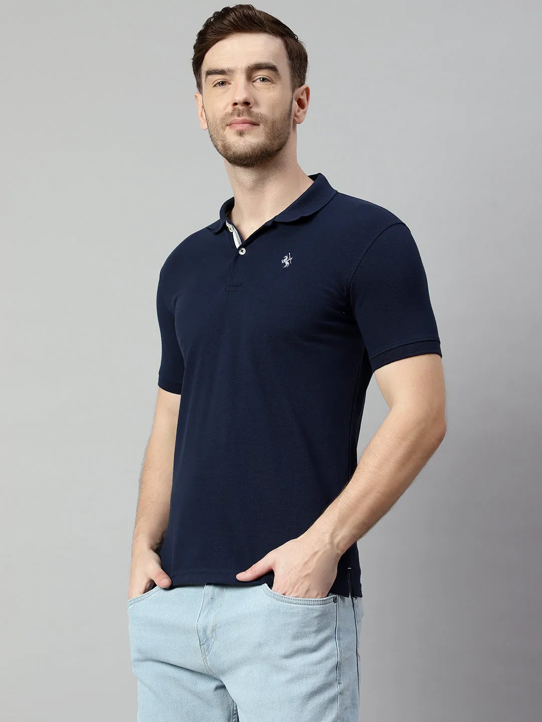 Men Light Navy T-Shirt