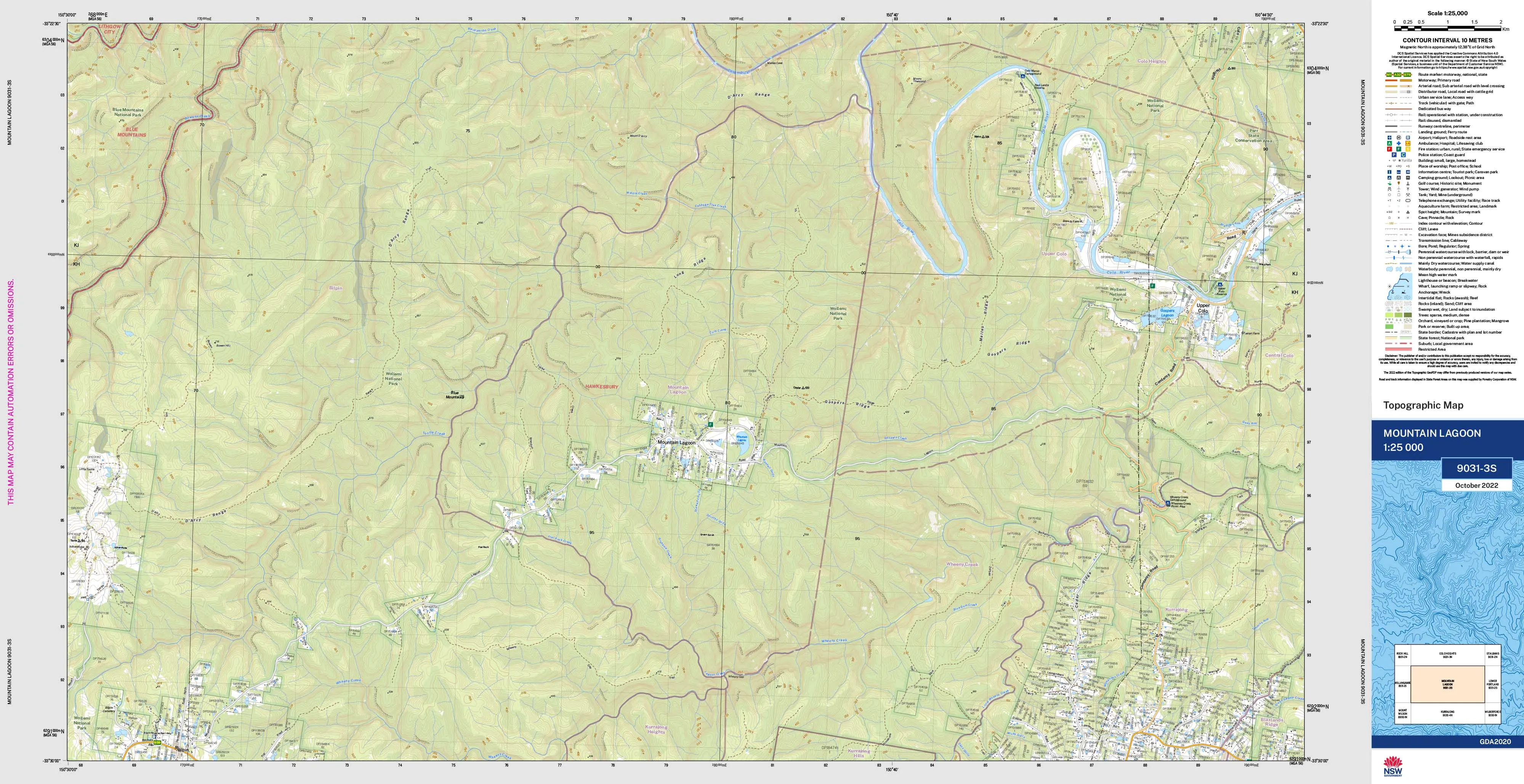 Mountain Lagoon 9031-3S Topographic Map 1:25k