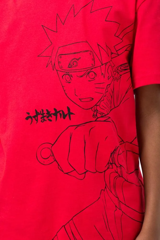 Naruto Short Sleeve T-Shirt Red