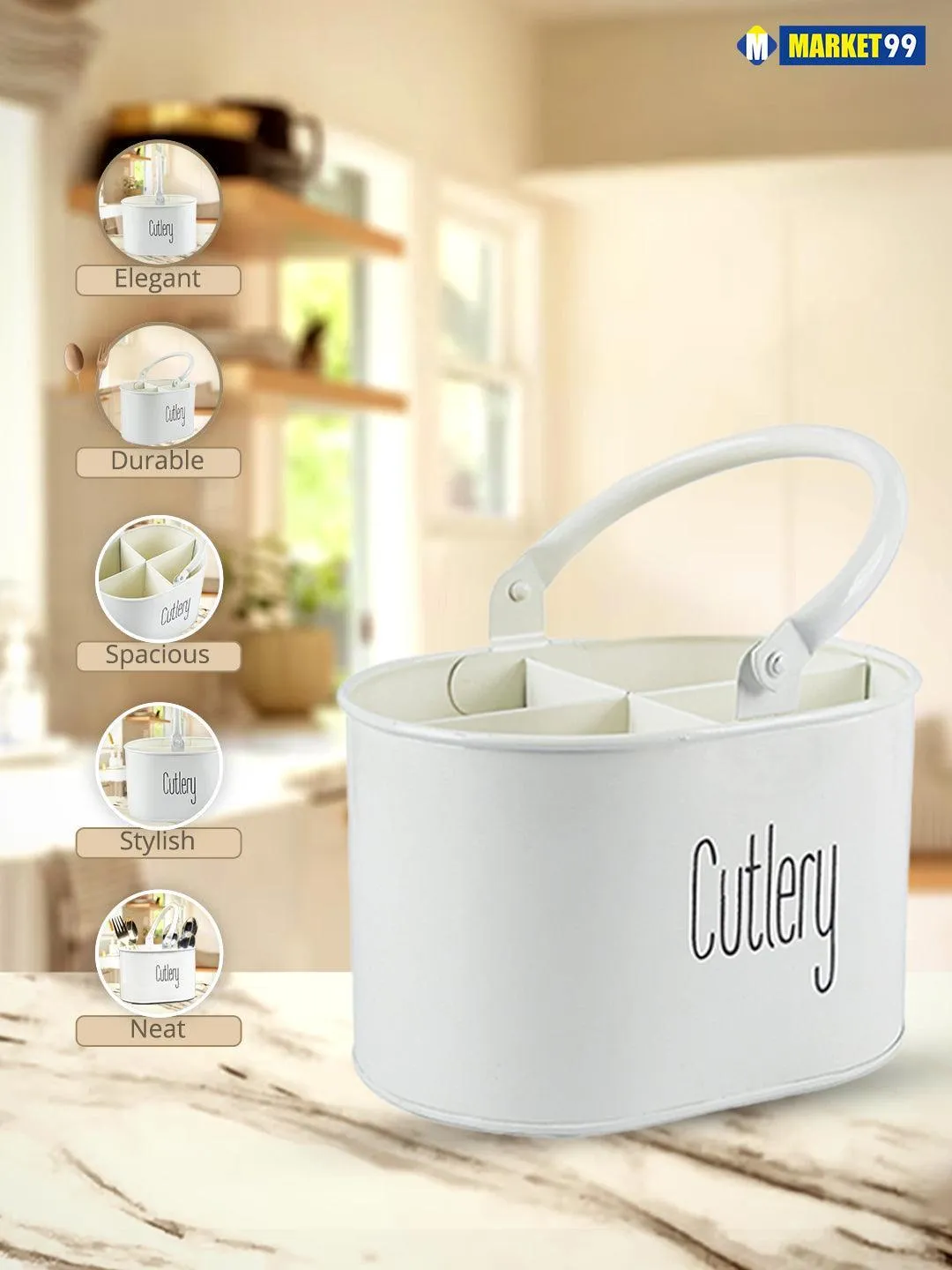 Off White Cutlery Holder