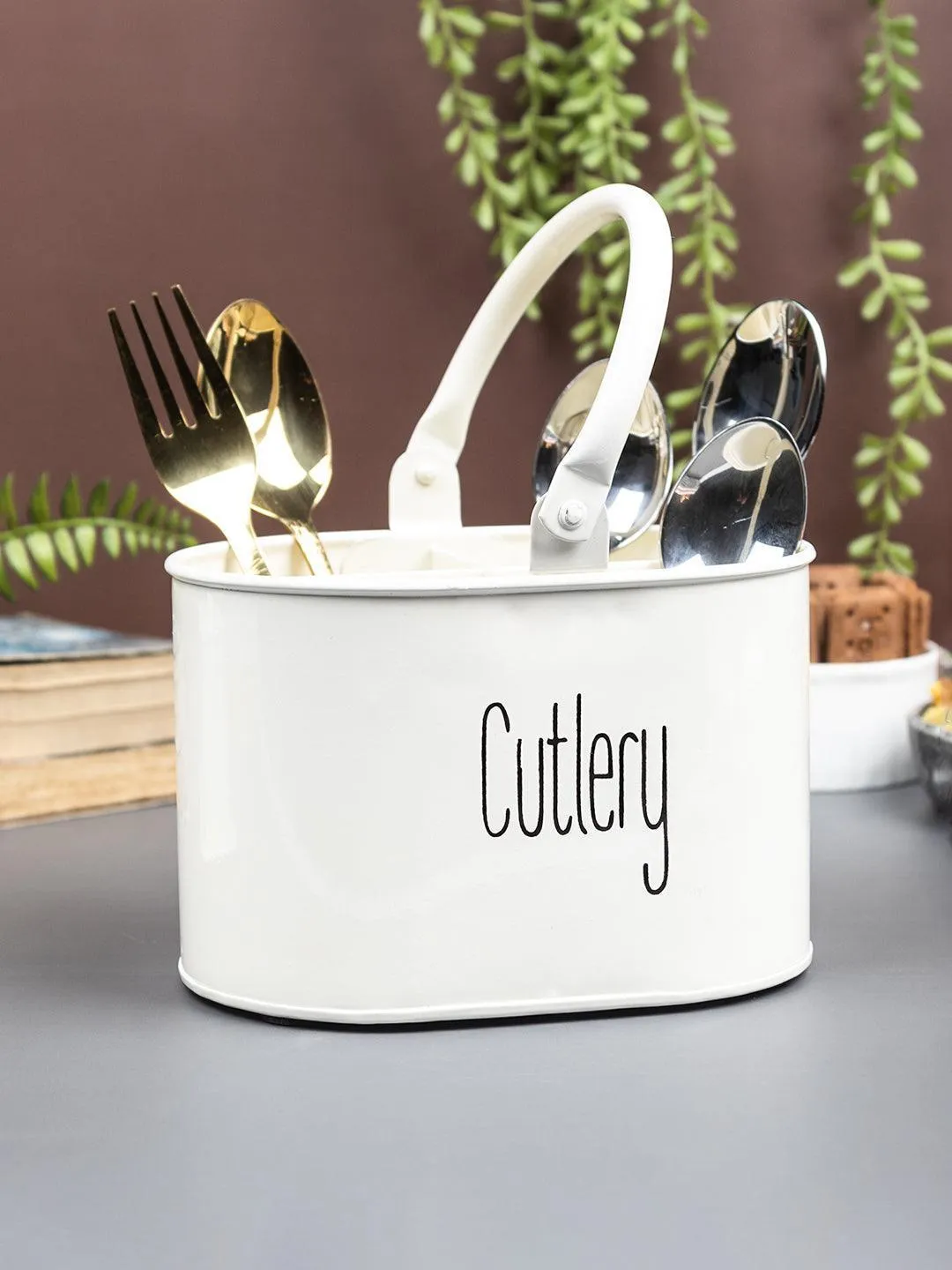 Off White Cutlery Holder