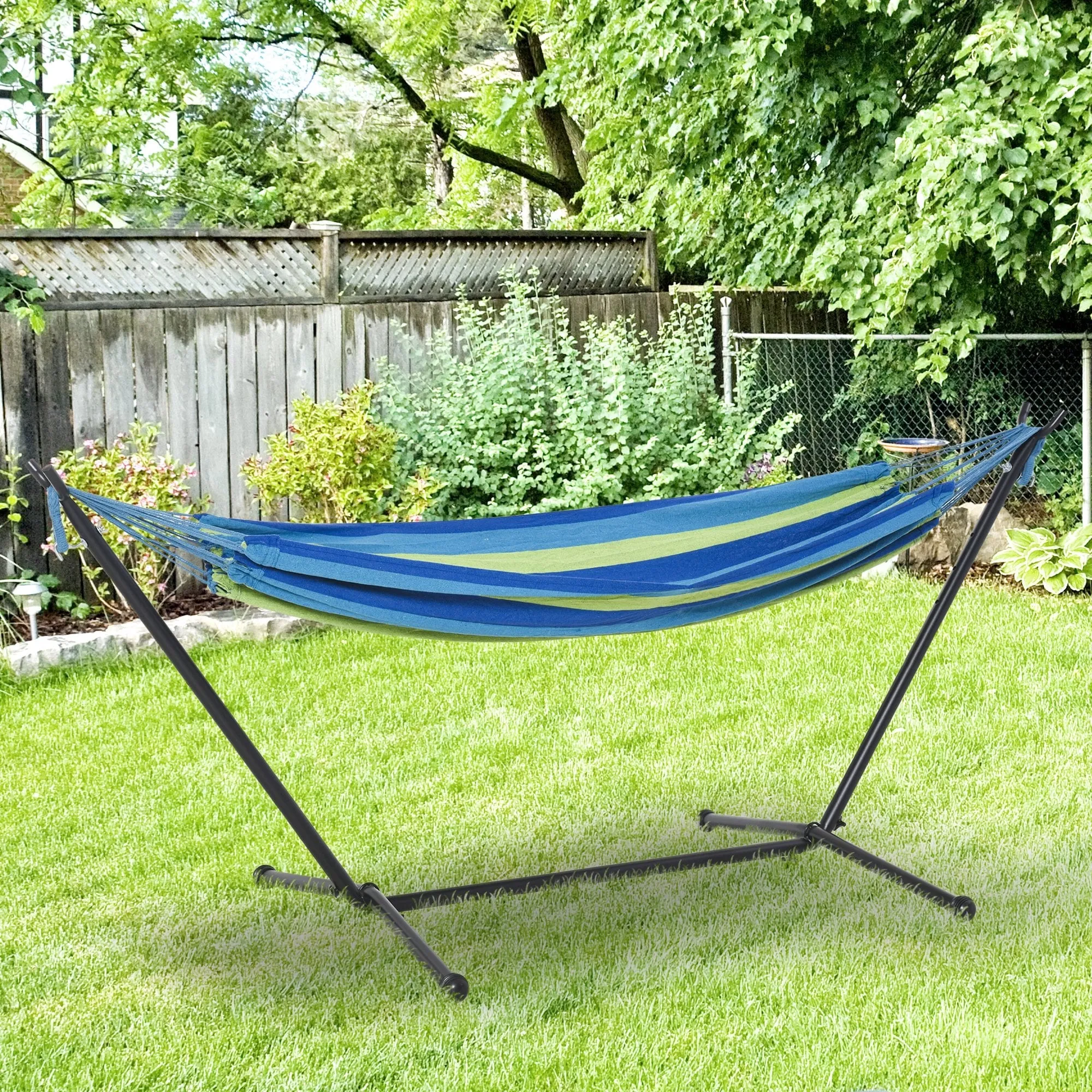 Outsunny  Hammock with Metal Stand and Carrying Bag