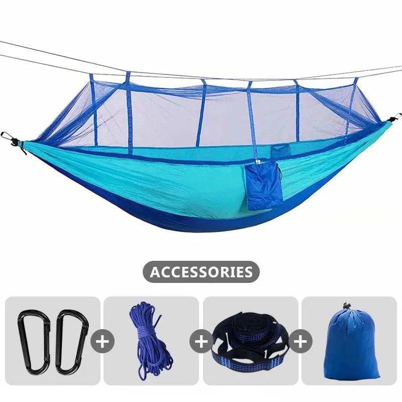 Parachute Camping Hammock with Mosquito Net, Double Occupancy with Tree Straps