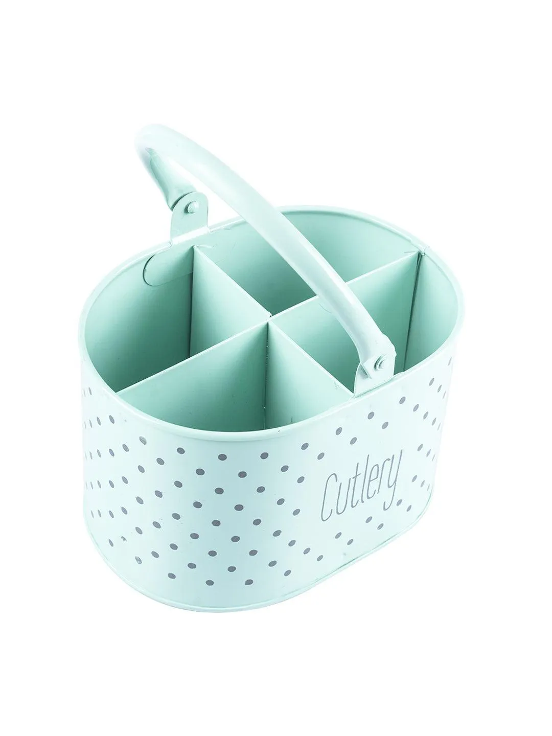 Polka Dot Cutlery Holder - Green